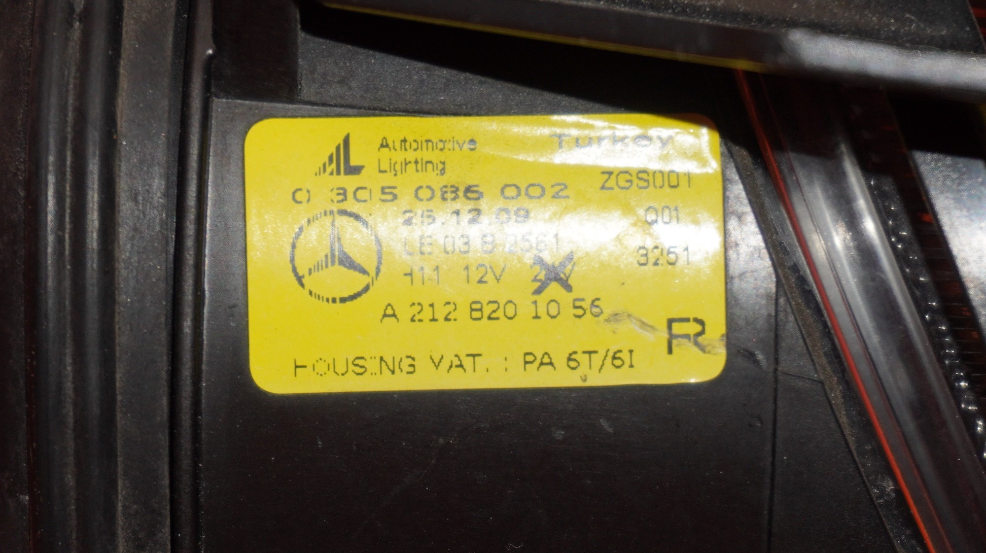 MERCEDES BENZ E350 FOG LIGHT RIGHT PASSENGER 2010 2011 2012 2013