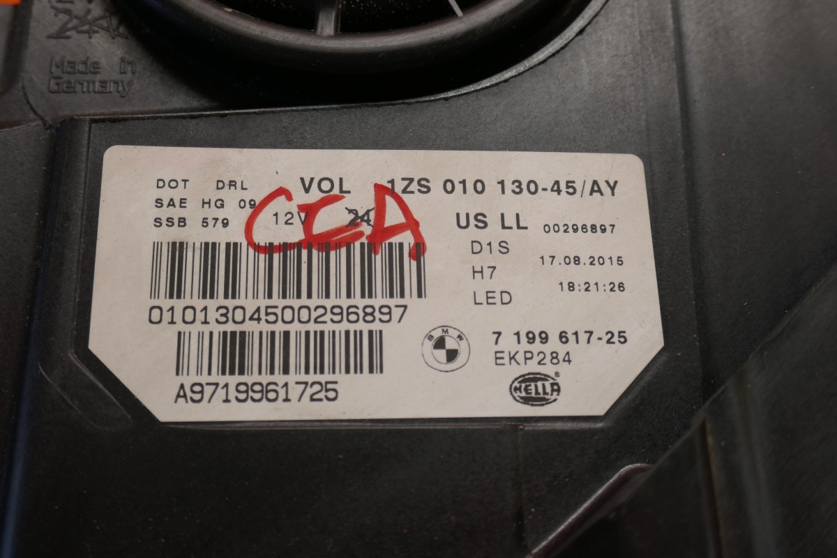 BMW 550 GT HEADLIGHT LEFT DRIVER 2011 2012 2013 F07 XENON