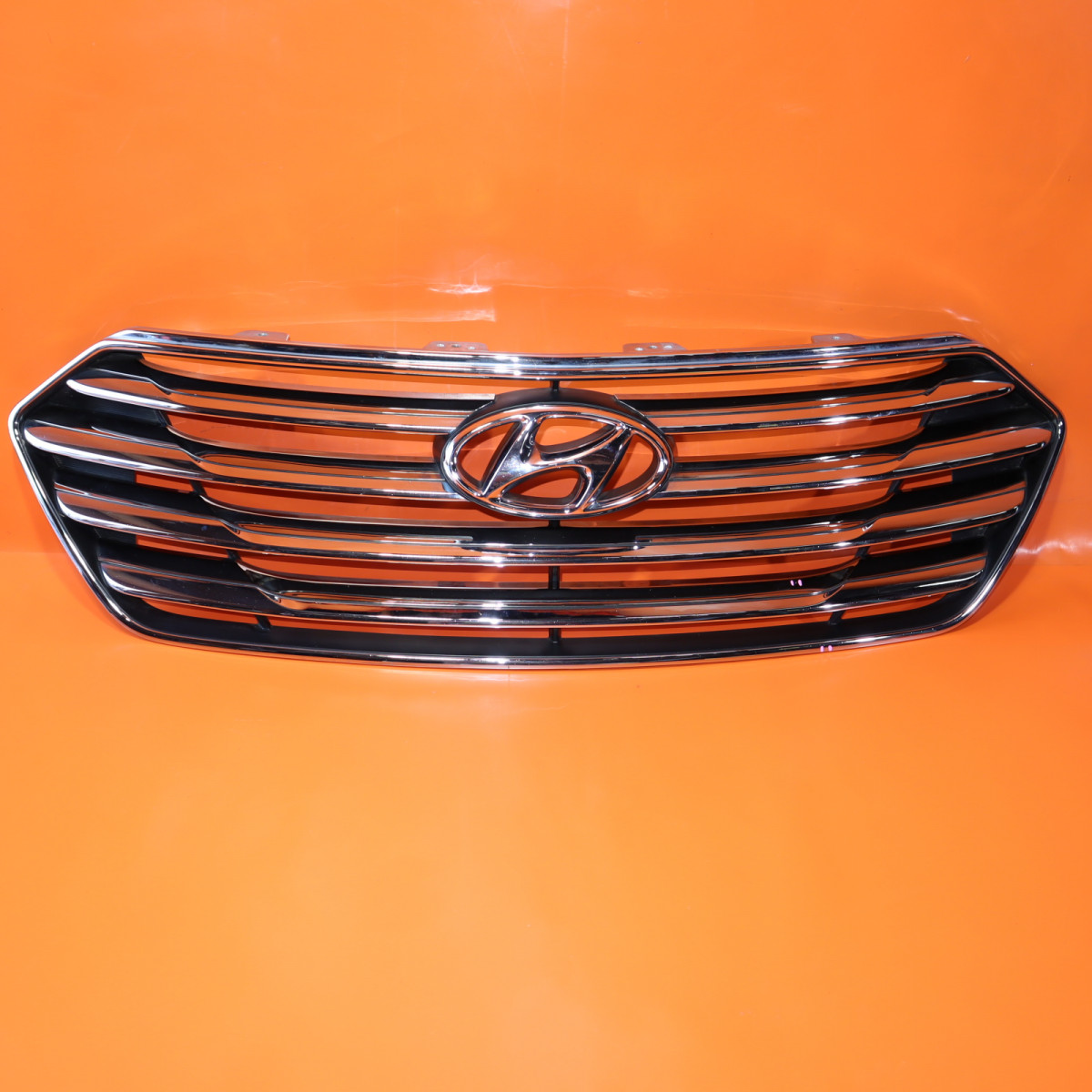 Front Upper Chrome Bumper Grille For Hyundai Santa Fe Sport 2013-2016 – Horizontal Billet, ABS – By Silscvtt